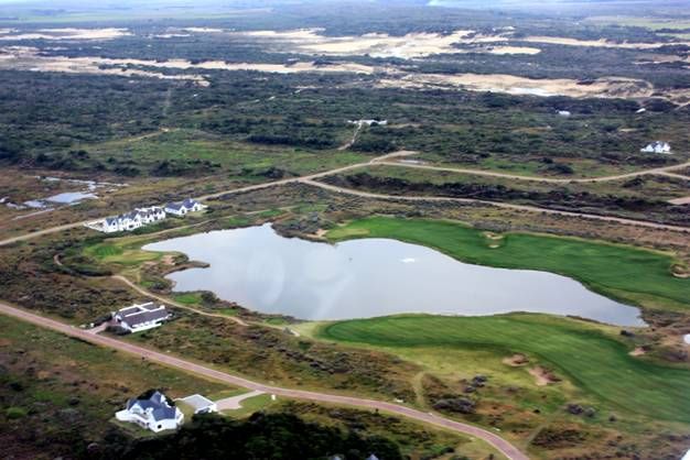 Aerial view of the irrigation dams (fully intact) between the 13th , 14th and 15th holes. After nearly 300mm - 2