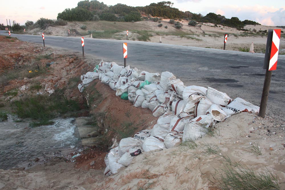 sandbags at the bridge 002