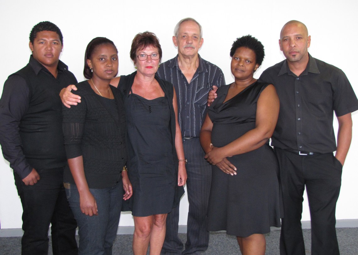 TREASURY AND ASSETS:Lee-Roy Perils, Cathmare Kettledas, Karen Deschamps, Albert Venter, Vuyelwa Made and Lesley Syce on Black Friday.