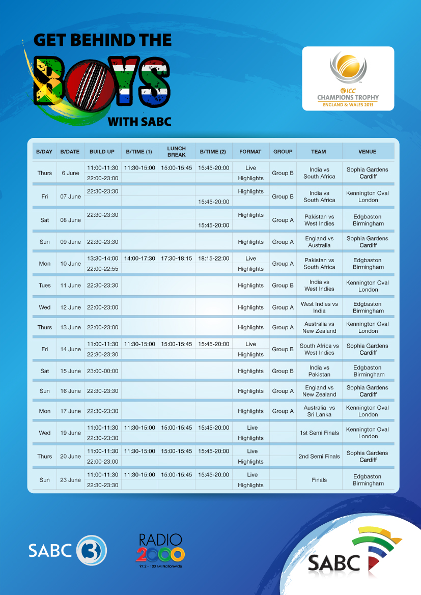 cricket schedule