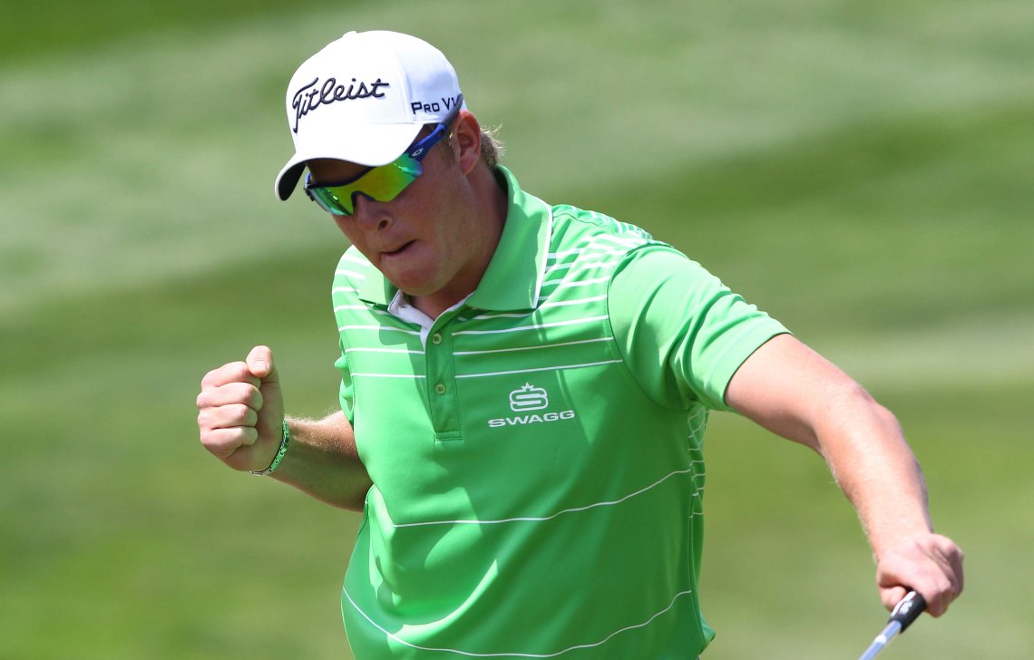 JJ Senekal claimed his maiden victory in the Vodacom Origins of Golf Final at St Francis Links on Friday. Credit: Luke Walker/Sunshine Tour.   