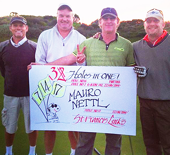 With Mauro, 2nd from right are golfers Neil Jones, Mike Charters and Mark Robinson