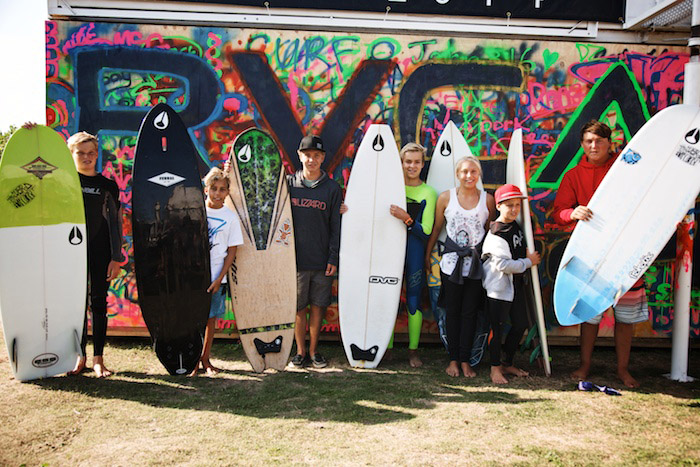 The invitees getting ready for the Nixon Weird Board heat © Richard Johnson