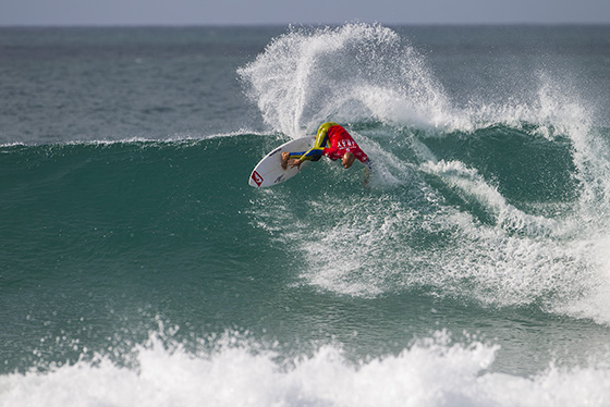 Fred Patacchia Jnr of Oahu, Hawaii (pictured) had a top score on day 2 of the J-Bay Open, posting a near perfect 9.93 to win his heat and advance into Round 3 