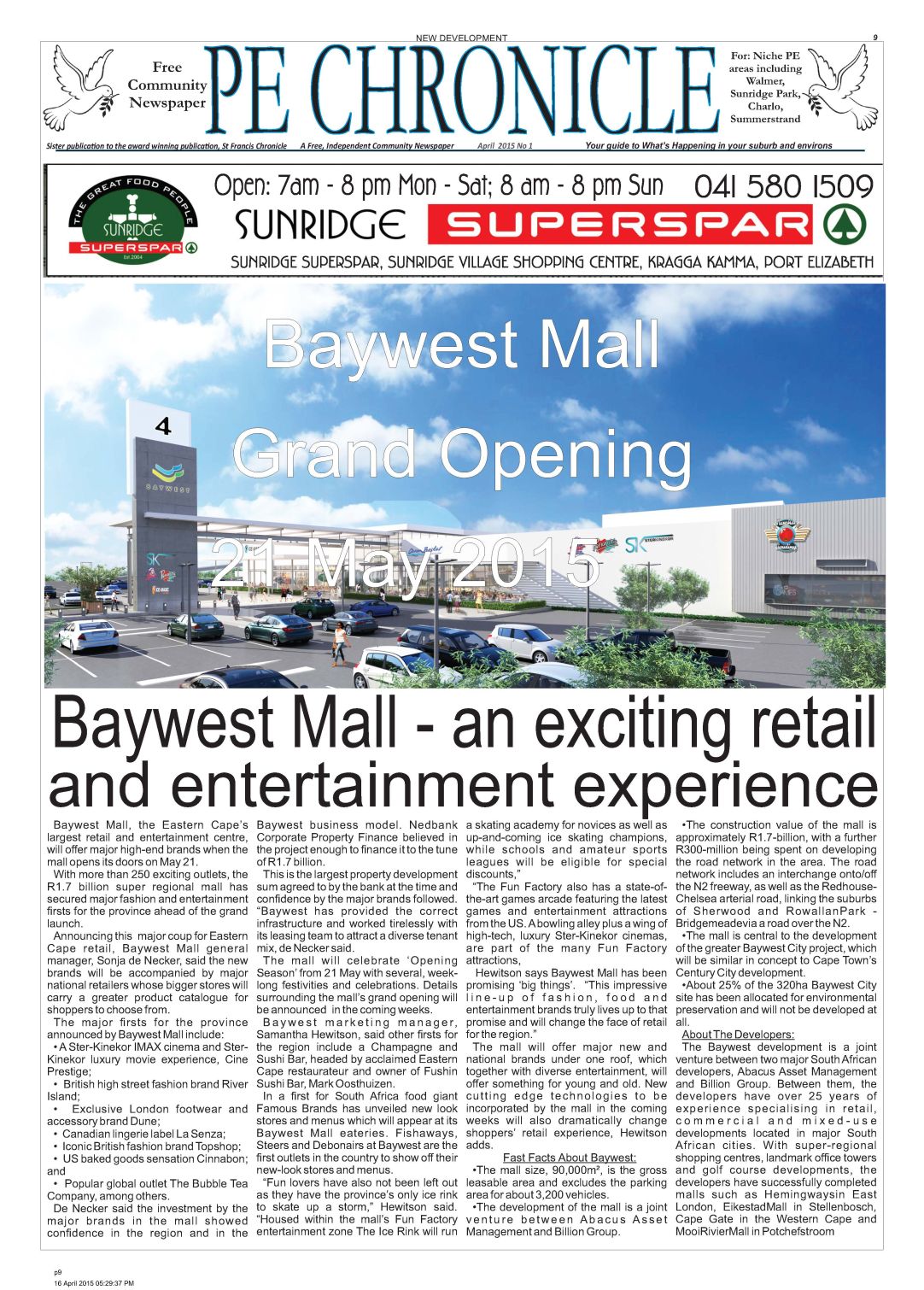 An artist's impression of Baywest Mall