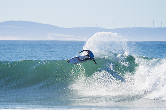 Mick Fanning of Gold Coast, Australia (pictured) winning his Round 5 heat to advance into the Quarterfinals at the JBay Open on Sunday July 19, 2015.